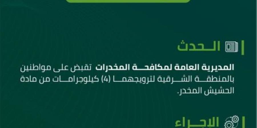 القبض على شخصين بالشرقية روّجا (4) كجم من الحشيش - ستاد العرب